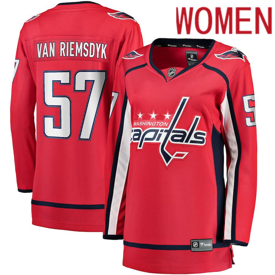 Women Washington Capitals 57 Trevor van Riemsdyk Fanatics Branded Red Home Breakaway NHL Jersey